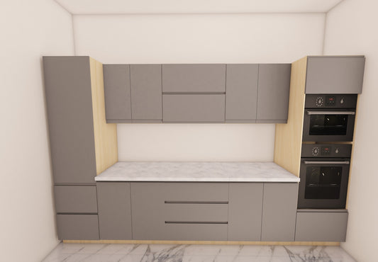 A modern kitchen cabinet design.